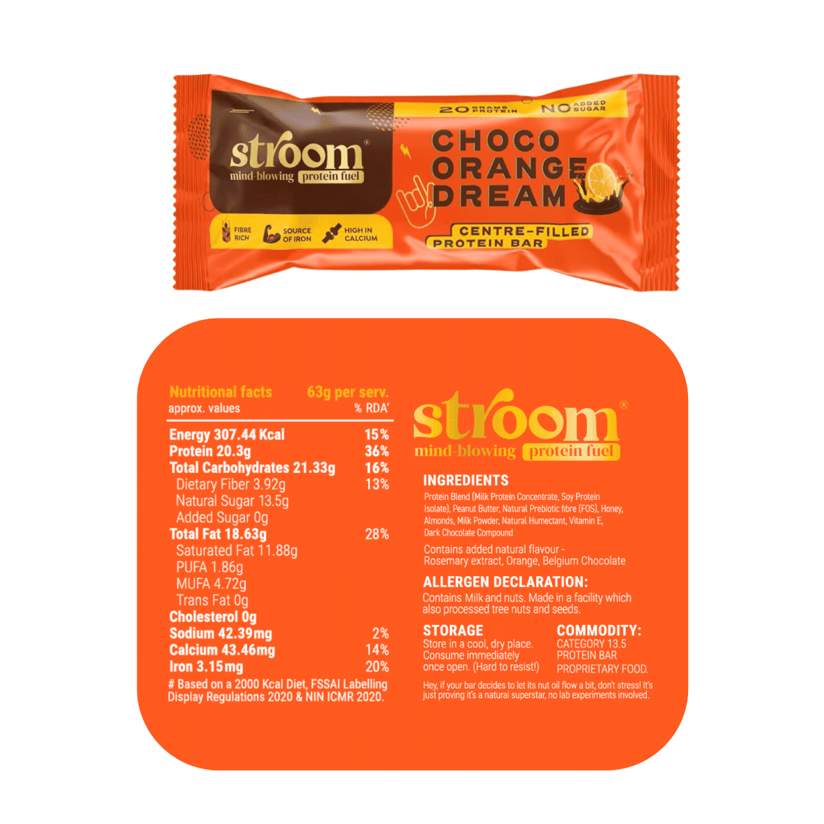 Choco Orange Dream - 20g protein Bar – Pack of 6