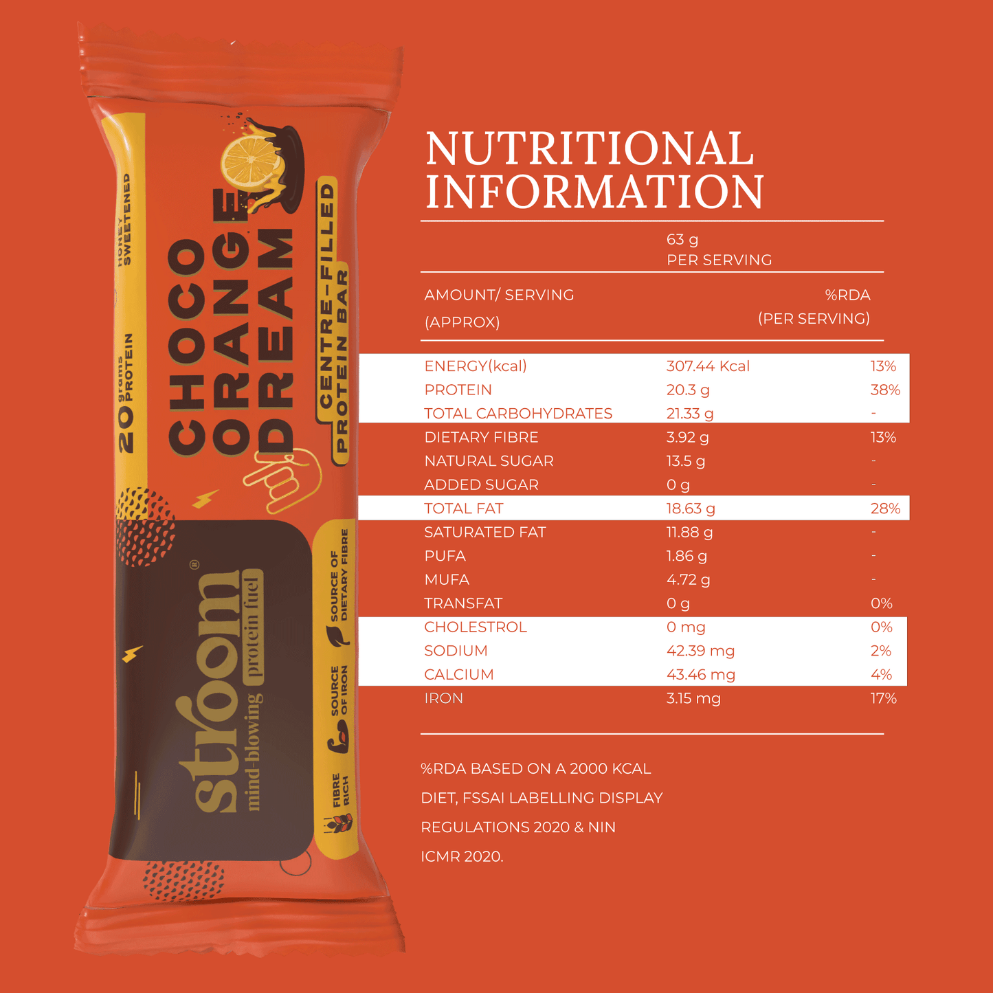 Choco Orange Dream 20g Protein Bar