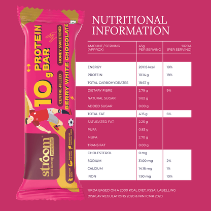 Berry White Chocolate 10g Protein Bar