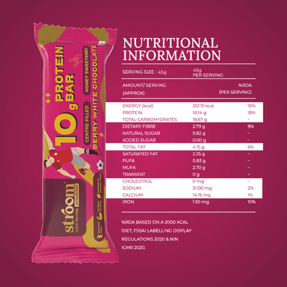 Berry White Chocolate 10g Protein Bar